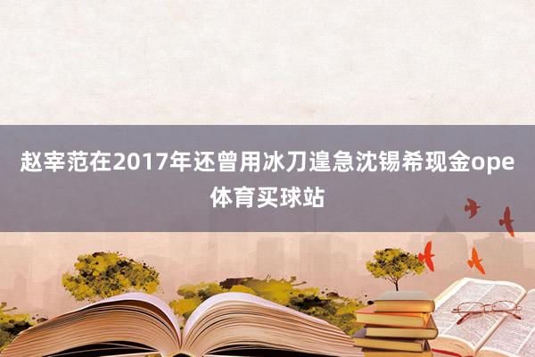 赵宰范在2017年还曾用冰刀遑急沈锡希现金ope体育买球站