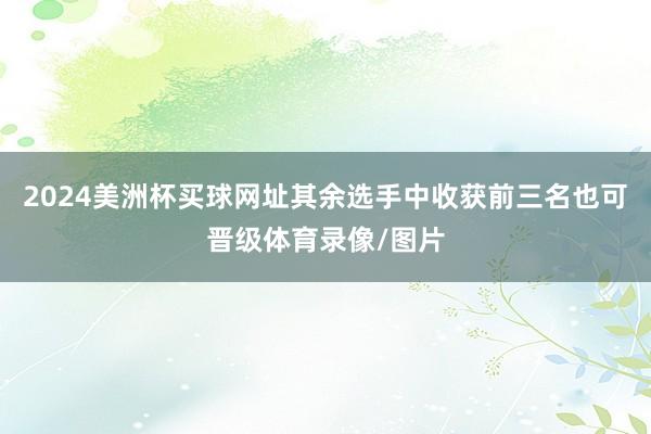 2024美洲杯买球网址其余选手中收获前三名也可晋级体育录像/图片