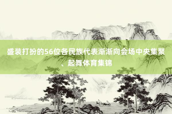 盛装打扮的56位各民族代表渐渐向会场中央集聚、起舞体育集锦