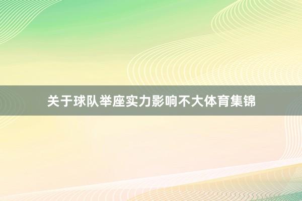 关于球队举座实力影响不大体育集锦