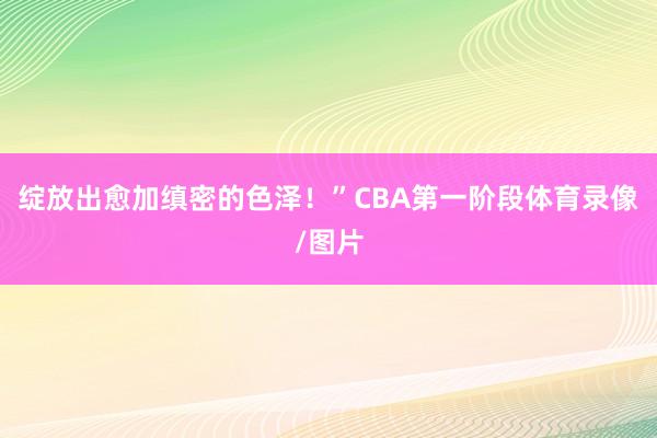 绽放出愈加缜密的色泽！”CBA第一阶段体育录像/图片