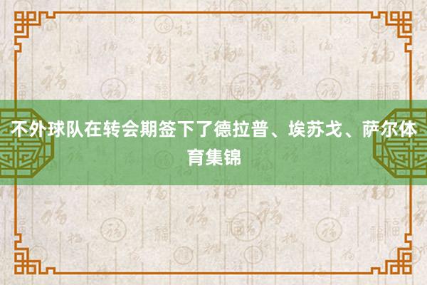 不外球队在转会期签下了德拉普、埃苏戈、萨尔体育集锦