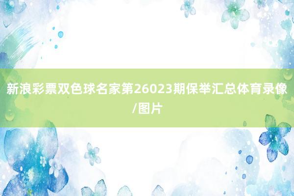 新浪彩票双色球名家第26023期保举汇总体育录像/图片